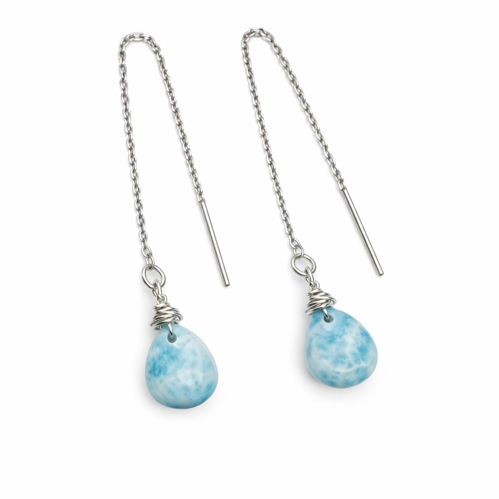 Th90100 Larimar Threader Earrings